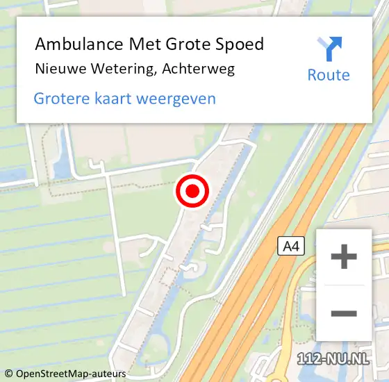 Locatie op kaart van de 112 melding: Ambulance Met Grote Spoed Naar Nieuwe Wetering, Achterweg op 24 maart 2023 22:22