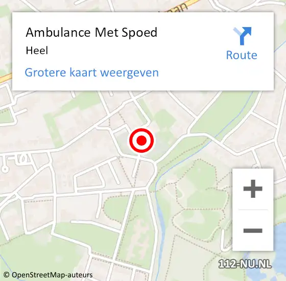 Locatie op kaart van de 112 melding: Ambulance Met Spoed Naar Heel op 24 maart 2023 22:40