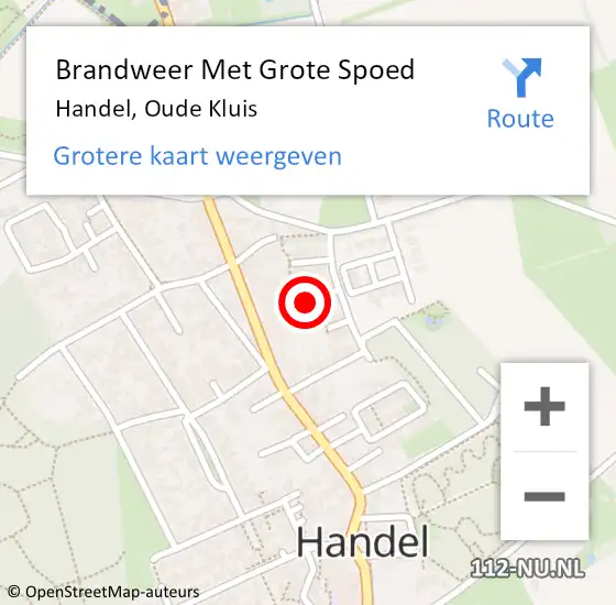 Locatie op kaart van de 112 melding: Brandweer Met Grote Spoed Naar Handel, Oude Kluis op 24 maart 2023 23:12