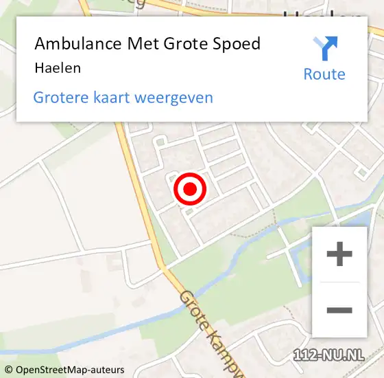 Locatie op kaart van de 112 melding: Ambulance Met Grote Spoed Naar Haelen op 24 maart 2023 23:42