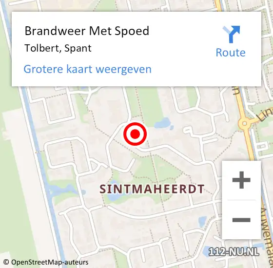 Locatie op kaart van de 112 melding: Brandweer Met Spoed Naar Tolbert, Spant op 25 maart 2023 00:08