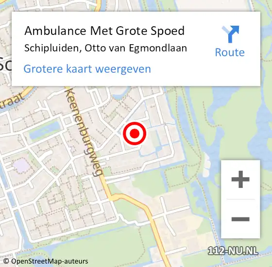 Locatie op kaart van de 112 melding: Ambulance Met Grote Spoed Naar Schipluiden, Otto van Egmondlaan op 25 maart 2023 01:02