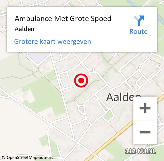 Locatie op kaart van de 112 melding: Ambulance Met Grote Spoed Naar Aalden op 25 maart 2023 01:10