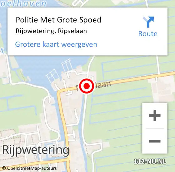 Locatie op kaart van de 112 melding: Politie Met Grote Spoed Naar Rijpwetering, Ripselaan op 25 maart 2023 01:27