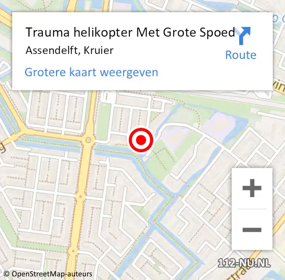 Locatie op kaart van de 112 melding: Trauma helikopter Met Grote Spoed Naar Assendelft, Kruier op 25 maart 2023 02:26