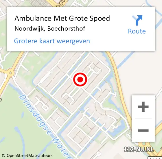 Locatie op kaart van de 112 melding: Ambulance Met Grote Spoed Naar Noordwijk, Boechorsthof op 25 maart 2023 02:44