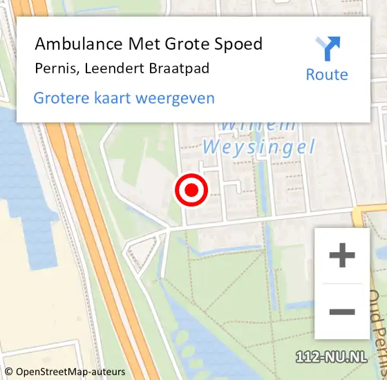 Locatie op kaart van de 112 melding: Ambulance Met Grote Spoed Naar Pernis, Leendert Braatpad op 25 maart 2023 03:59