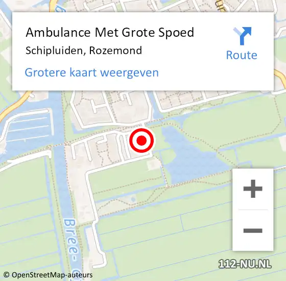 Locatie op kaart van de 112 melding: Ambulance Met Grote Spoed Naar Schipluiden, Rozemond op 25 maart 2023 06:47