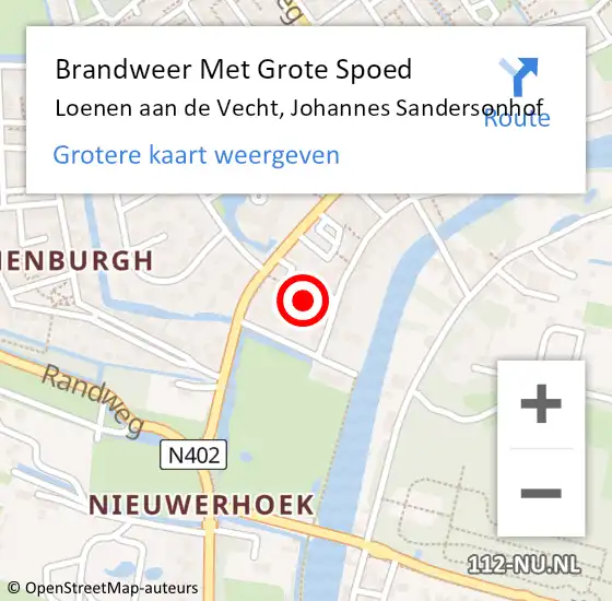 Locatie op kaart van de 112 melding: Brandweer Met Grote Spoed Naar Loenen aan de Vecht, Johannes Sandersonhof op 25 maart 2023 08:00