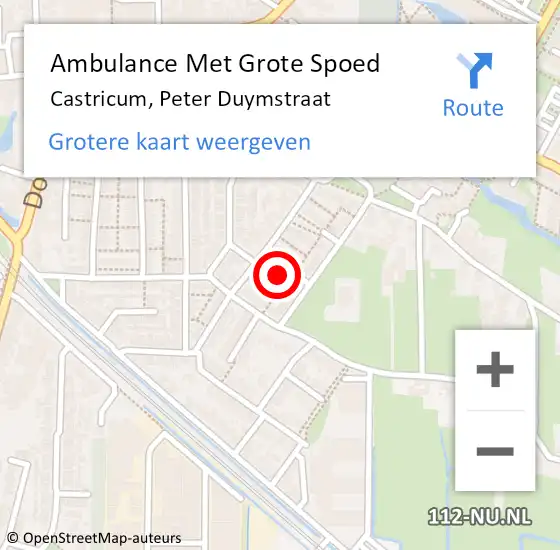 Locatie op kaart van de 112 melding: Ambulance Met Grote Spoed Naar Castricum, Peter Duymstraat op 25 maart 2023 08:20