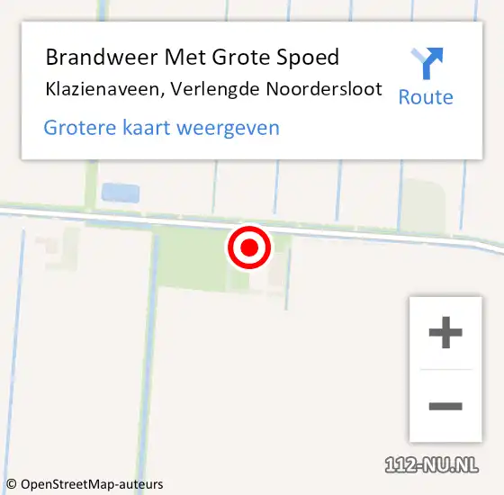 Locatie op kaart van de 112 melding: Brandweer Met Grote Spoed Naar Klazienaveen, Verlengde Noordersloot op 25 maart 2023 08:34