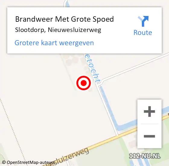 Locatie op kaart van de 112 melding: Brandweer Met Grote Spoed Naar Slootdorp, Nieuwesluizerweg op 25 maart 2023 08:41