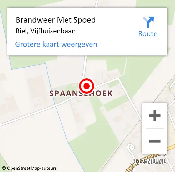 Locatie op kaart van de 112 melding: Brandweer Met Spoed Naar Riel, Vijfhuizenbaan op 25 maart 2023 10:00