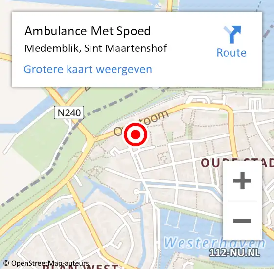 Locatie op kaart van de 112 melding: Ambulance Met Spoed Naar Medemblik, Sint Maartenshof op 25 maart 2023 10:45