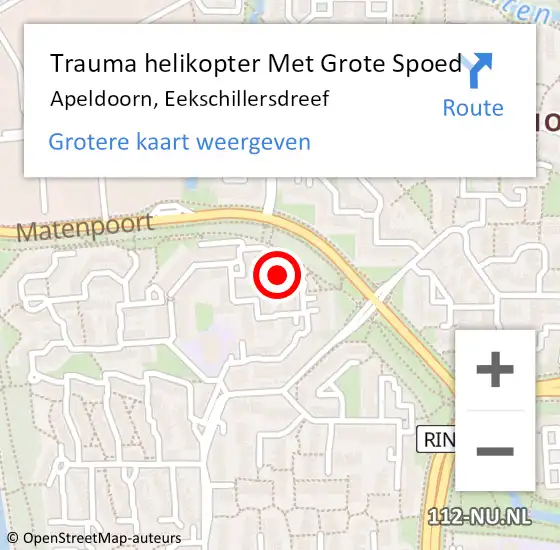 Locatie op kaart van de 112 melding: Trauma helikopter Met Grote Spoed Naar Apeldoorn, Eekschillersdreef op 25 maart 2023 10:58