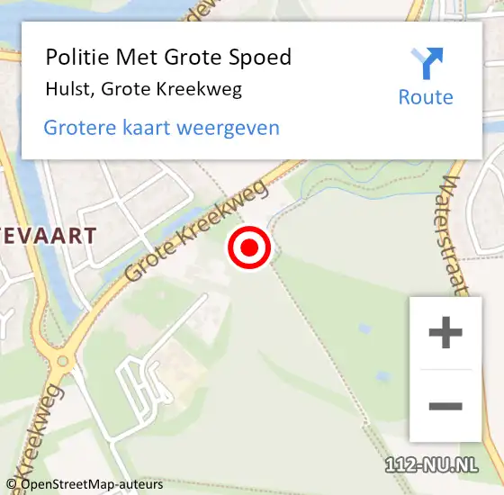 Locatie op kaart van de 112 melding: Politie Met Grote Spoed Naar Hulst, Grote Kreekweg op 25 maart 2023 11:09