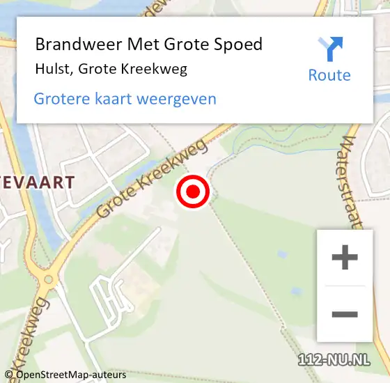 Locatie op kaart van de 112 melding: Brandweer Met Grote Spoed Naar Hulst, Grote Kreekweg op 25 maart 2023 11:09