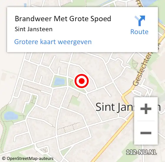 Locatie op kaart van de 112 melding: Brandweer Met Grote Spoed Naar Sint Jansteen op 25 maart 2023 11:17