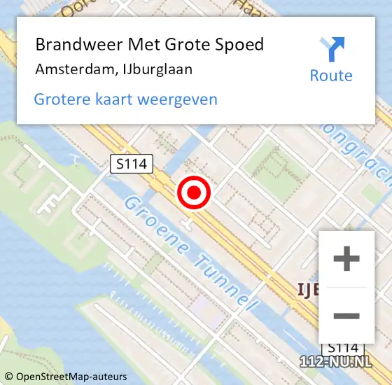 Locatie op kaart van de 112 melding: Brandweer Met Grote Spoed Naar Amsterdam, IJburglaan op 25 maart 2023 11:17