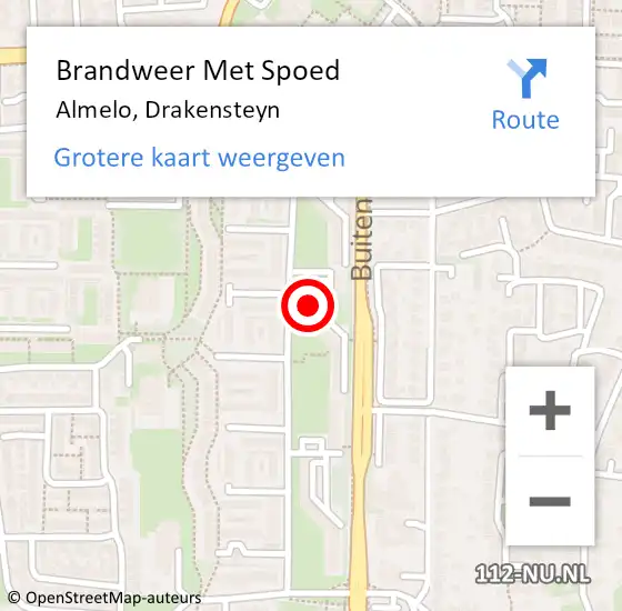 Locatie op kaart van de 112 melding: Brandweer Met Spoed Naar Almelo, Drakensteyn op 25 maart 2023 11:35