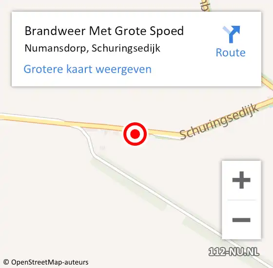 Locatie op kaart van de 112 melding: Brandweer Met Grote Spoed Naar Numansdorp, Schuringsedijk op 25 maart 2023 12:20