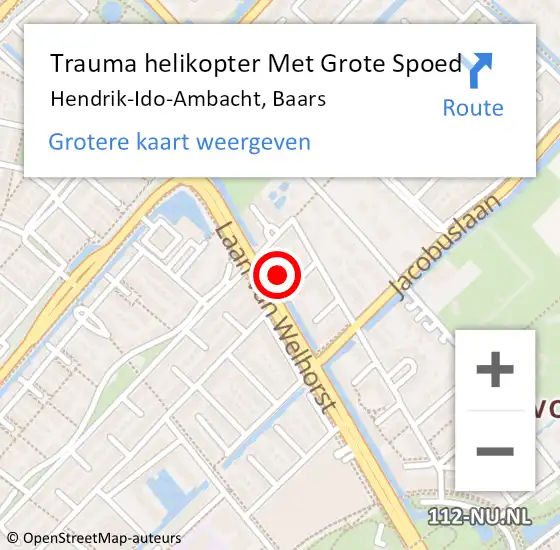 Locatie op kaart van de 112 melding: Trauma helikopter Met Grote Spoed Naar Hendrik-Ido-Ambacht, Baars op 25 maart 2023 12:39