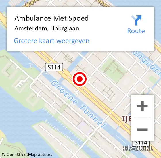 Locatie op kaart van de 112 melding: Ambulance Met Spoed Naar Amsterdam, IJburglaan op 25 maart 2023 13:08