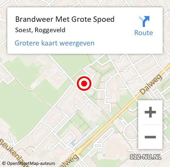 Locatie op kaart van de 112 melding: Brandweer Met Grote Spoed Naar Soest, Roggeveld op 25 maart 2023 13:29