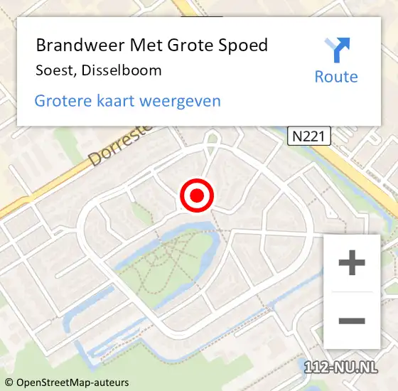 Locatie op kaart van de 112 melding: Brandweer Met Grote Spoed Naar Soest, Disselboom op 25 maart 2023 13:44