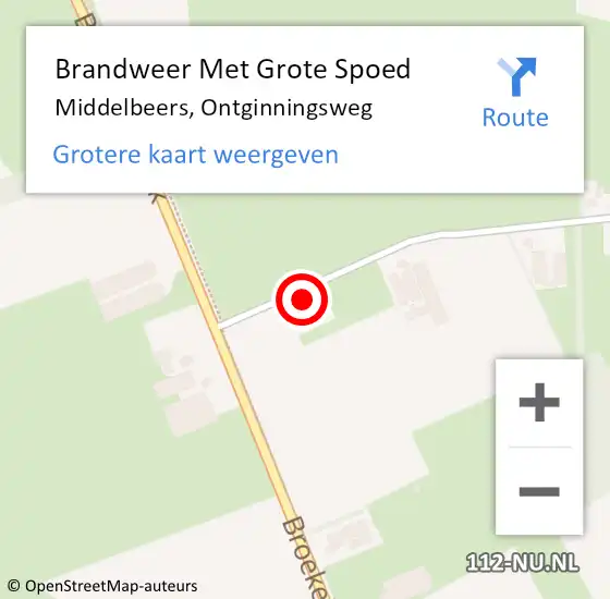 Locatie op kaart van de 112 melding: Brandweer Met Grote Spoed Naar Middelbeers, Ontginningsweg op 25 maart 2023 13:46