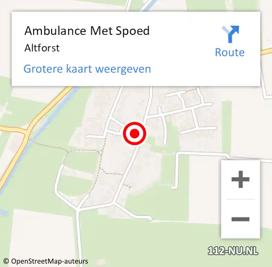 Locatie op kaart van de 112 melding: Ambulance Met Spoed Naar Altforst op 25 maart 2023 13:51