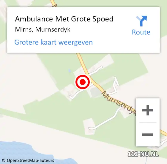 Locatie op kaart van de 112 melding: Ambulance Met Grote Spoed Naar Mirns, Murnserdyk op 25 maart 2023 14:16