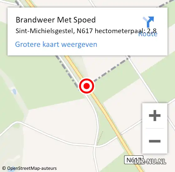 Locatie op kaart van de 112 melding: Brandweer Met Spoed Naar Sint-Michielsgestel, N617 hectometerpaal: 2,8 op 25 maart 2023 15:08