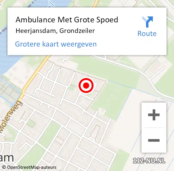 Locatie op kaart van de 112 melding: Ambulance Met Grote Spoed Naar Heerjansdam, Grondzeiler op 25 maart 2023 15:25