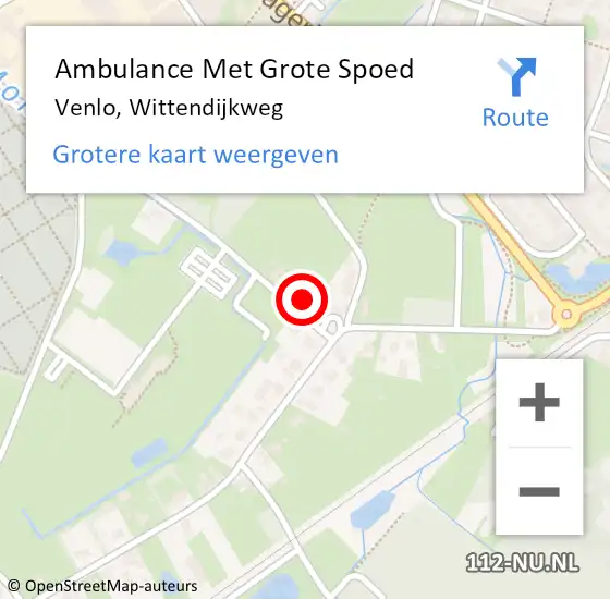 Locatie op kaart van de 112 melding: Ambulance Met Grote Spoed Naar Venlo, Wittendijkweg op 25 maart 2023 15:48