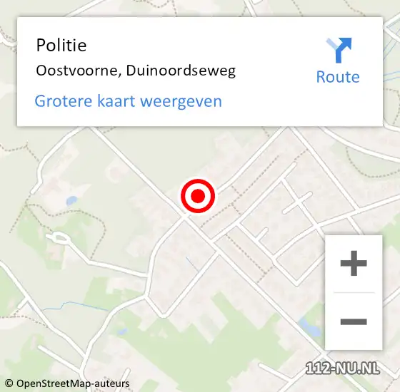 Locatie op kaart van de 112 melding: Politie Oostvoorne, Duinoordseweg op 25 maart 2023 15:49