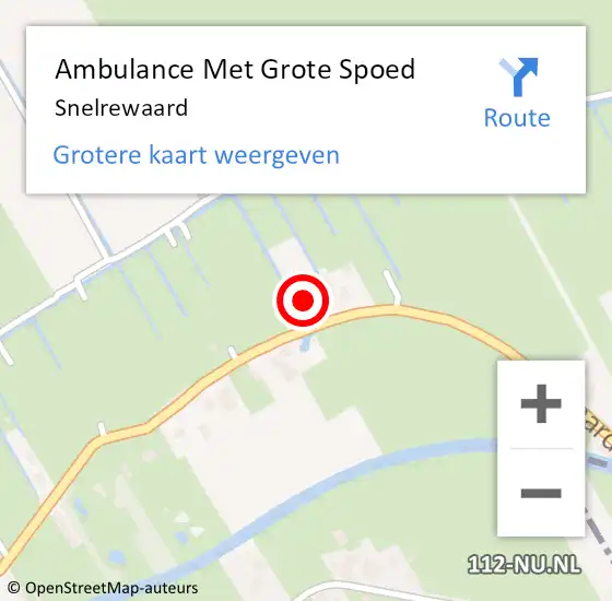 Locatie op kaart van de 112 melding: Ambulance Met Grote Spoed Naar Snelrewaard op 25 maart 2023 16:12