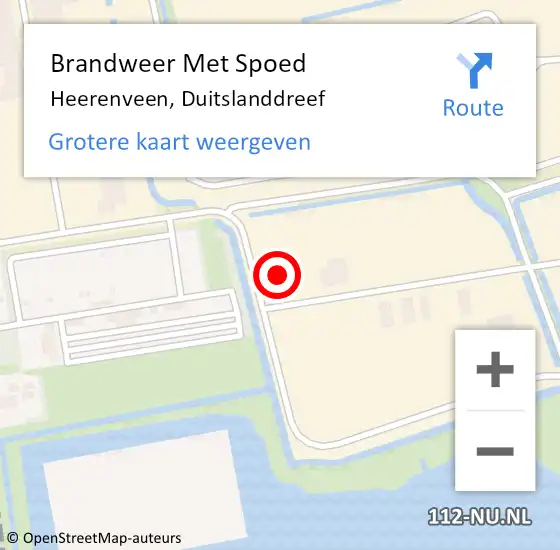 Locatie op kaart van de 112 melding: Brandweer Met Spoed Naar Heerenveen, Duitslanddreef op 25 maart 2023 17:08