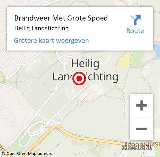 Locatie op kaart van de 112 melding: Brandweer Met Grote Spoed Naar Heilig Landstichting op 25 maart 2023 17:16