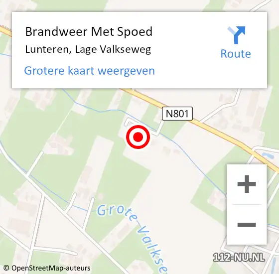 Locatie op kaart van de 112 melding: Brandweer Met Spoed Naar Lunteren, Lage Valkseweg op 25 maart 2023 17:43