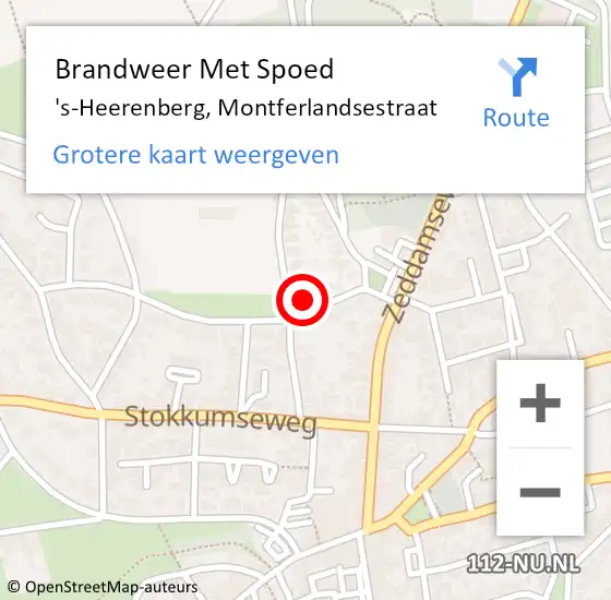 Locatie op kaart van de 112 melding: Brandweer Met Spoed Naar 's-Heerenberg, Montferlandsestraat op 25 maart 2023 17:49