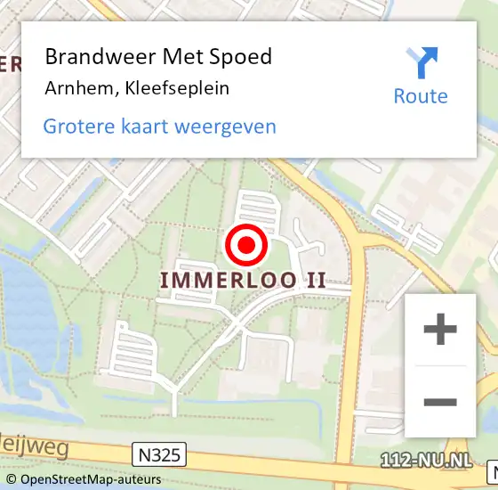 Locatie op kaart van de 112 melding: Brandweer Met Spoed Naar Arnhem, Kleefseplein op 25 maart 2023 18:13