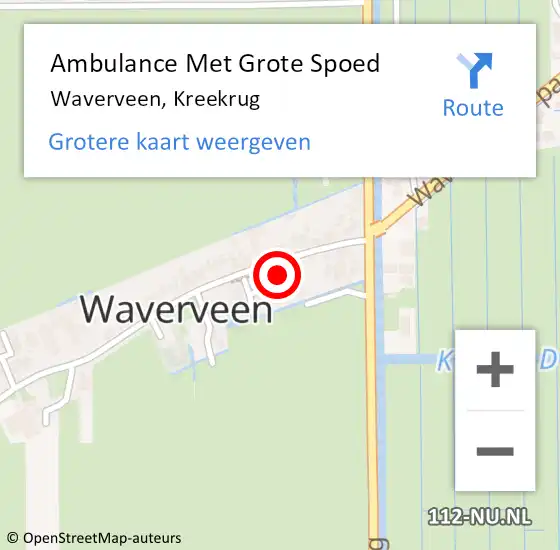 Locatie op kaart van de 112 melding: Ambulance Met Grote Spoed Naar Waverveen, Kreekrug op 25 maart 2023 18:27