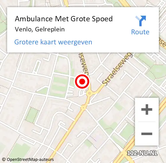 Locatie op kaart van de 112 melding: Ambulance Met Grote Spoed Naar Venlo, Gelreplein op 25 maart 2023 18:40