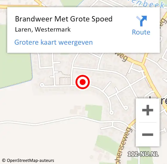 Locatie op kaart van de 112 melding: Brandweer Met Grote Spoed Naar Laren, Westermark op 25 maart 2023 18:58