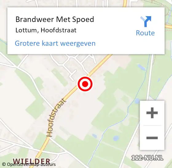 Locatie op kaart van de 112 melding: Brandweer Met Spoed Naar Lottum, Hoofdstraat op 25 maart 2023 19:14