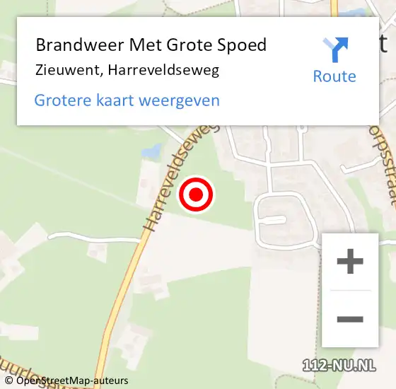 Locatie op kaart van de 112 melding: Brandweer Met Grote Spoed Naar Zieuwent, Harreveldseweg op 25 maart 2023 19:14