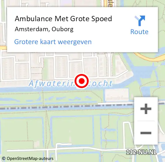 Locatie op kaart van de 112 melding: Ambulance Met Grote Spoed Naar Amsterdam, Ouborg op 25 maart 2023 20:42