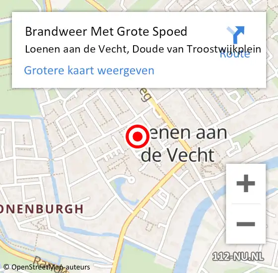 Locatie op kaart van de 112 melding: Brandweer Met Grote Spoed Naar Loenen aan de Vecht, Doude van Troostwijkplein op 25 maart 2023 21:29