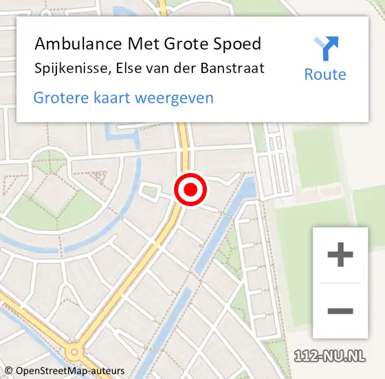 Locatie op kaart van de 112 melding: Ambulance Met Grote Spoed Naar Spijkenisse, Else van der Banstraat op 25 maart 2023 22:04